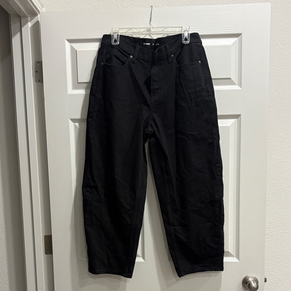Black barrel leg jeans